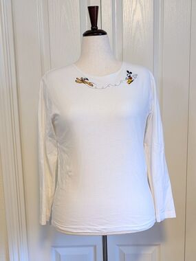 Vintage Disney Store Long Sleeve Tee | Mickey Mouse & Pluto | EUC | Med